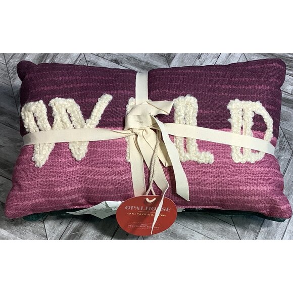 2 Opalhouse Jungle Mini Decorative Pillows Wild Text & Botanical Print 8" x 13" - Picture 5 of 9